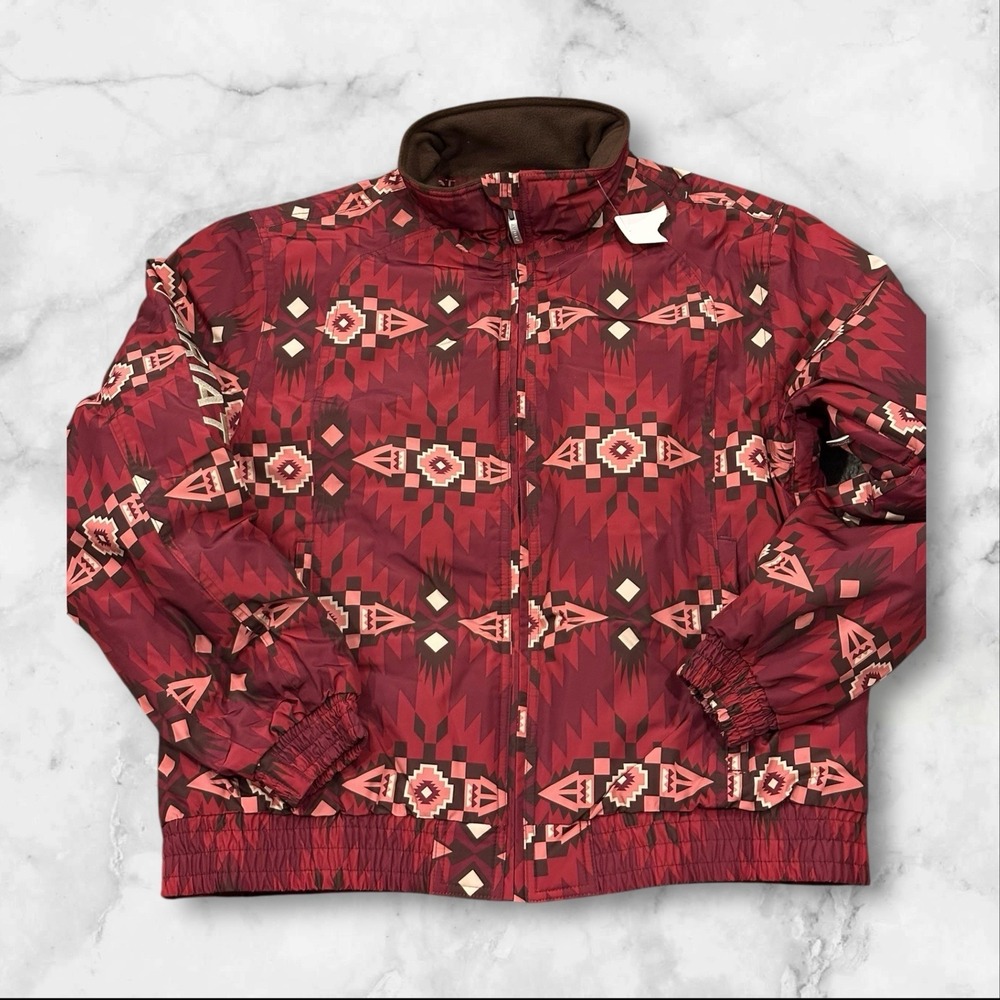 Ariat Chimayo Southwestern Aztec Puffer Jacket Red Western Women's XL